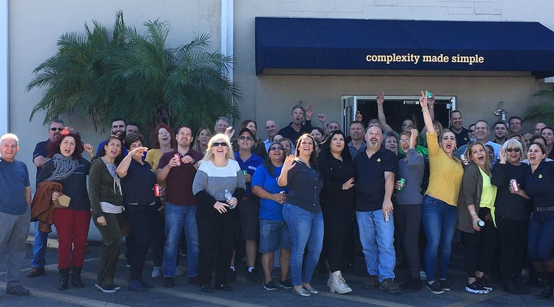 Large group of Southeastern employees celebrating